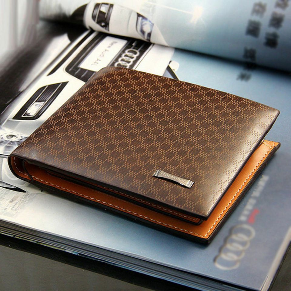 Men’s Leather Bifold ID Card Holder Purse Wallet Billfold Handbag Slim Clutch