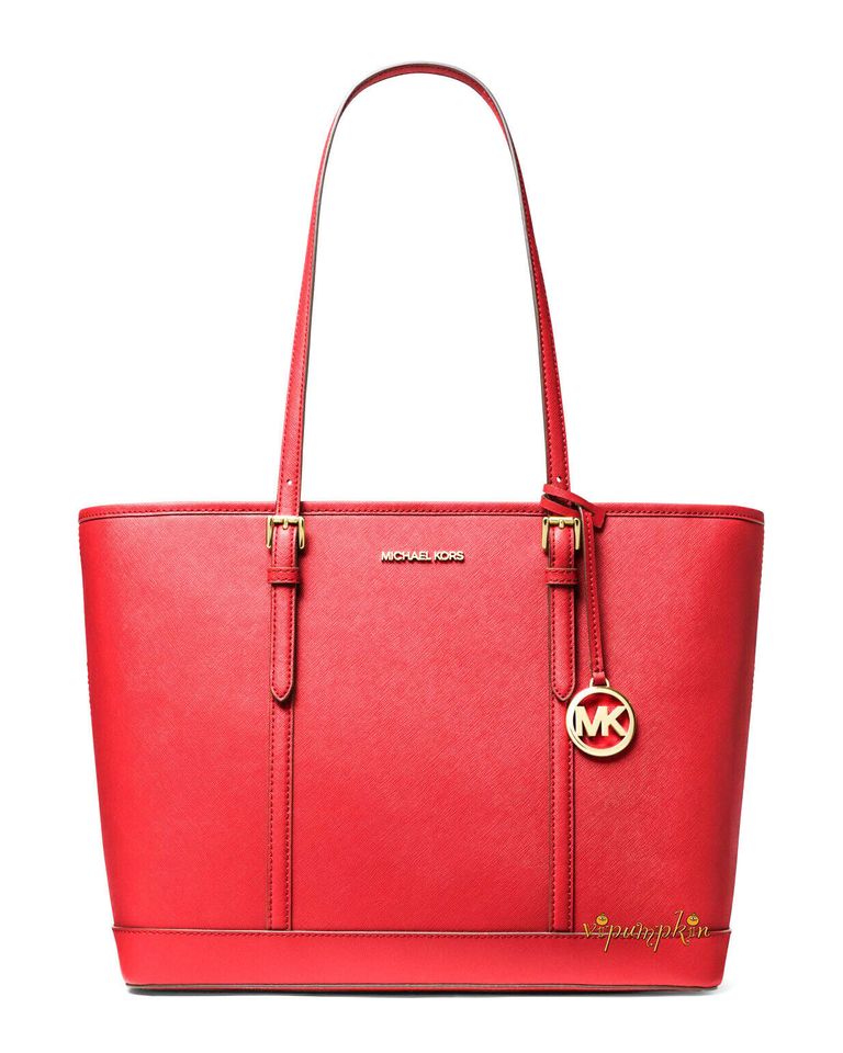 Michael Kors Women Lady Large Leather Shoulder Tote Bag Handbag Purse Red Flame