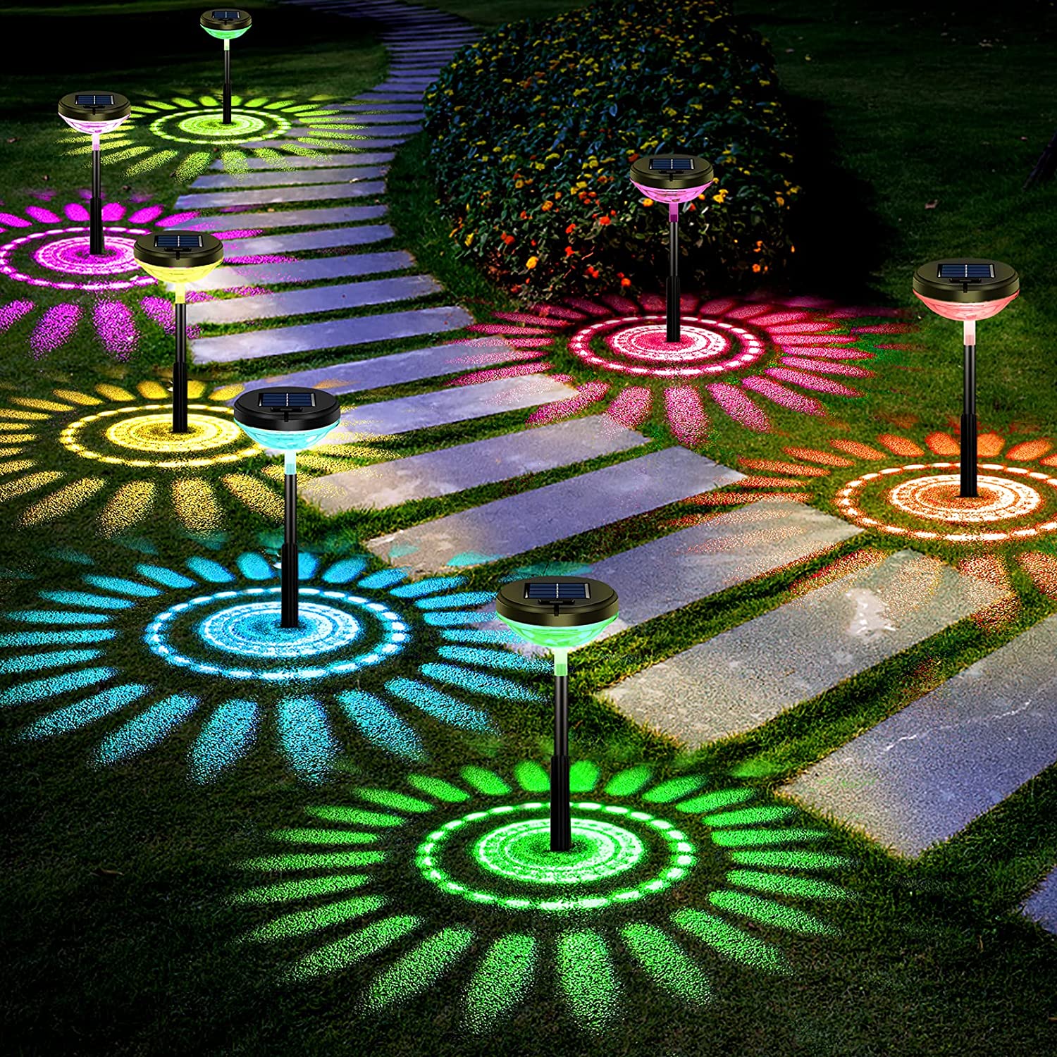 Bright Solar Pathway Lights – Color Changing (8pcs)