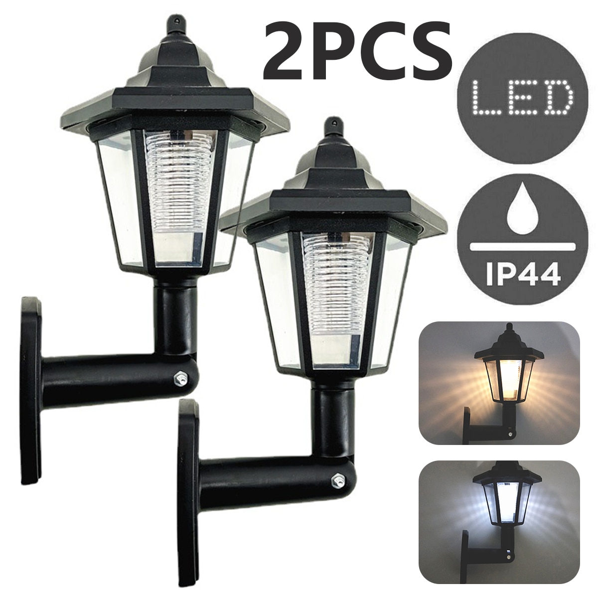 2Pcs Solar LED Light Outdoor Lamp