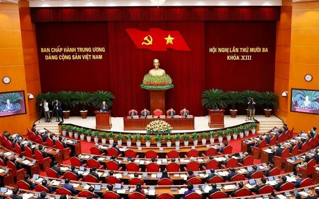 Phiên khai mạc Hội nghị lần thứ mười ba, Ban Chấp hành Trung ương Đảng khóa XIII. (Ảnh: TTXVN)